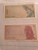 2 Banknoten Indonesien von 1964
