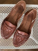 Mapache Sandalen geflochten braun Leder guter Zustand