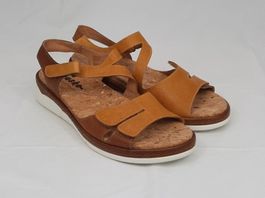 HUSKO CLARISSA Echt Leder Sandale Cognac braun Klett Gr. 41