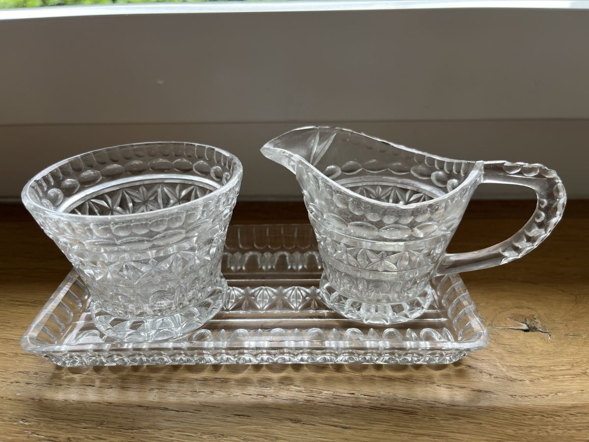 Zuccheriere: Milch und Zucker Kristall-Set Antik – Usato da Freienbach venduto da alile