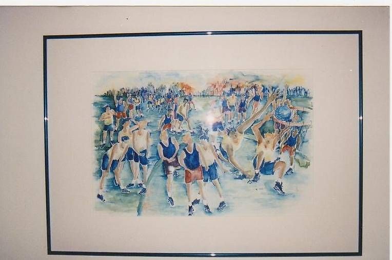 Dipinti: AQUARELL "SPORT MEETING" KORBBALL – Usato da Kloten venduto da aquabaer 3