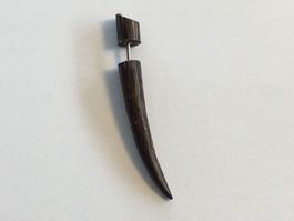 Fake Piercing Ohr gebogener Expander aus Holz NEU