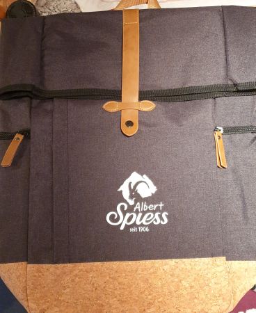 Rucksack hell dunkelbraun, Stoff und Kork, neu