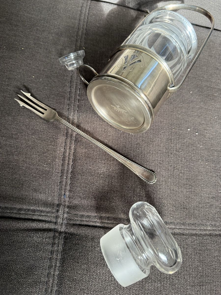 Alle Dekorationen: Seltene Vintage Olivenglas mit Gabel  – Neu (gemäss Beschreibung) aus BASEL von zum_schneugge 3
