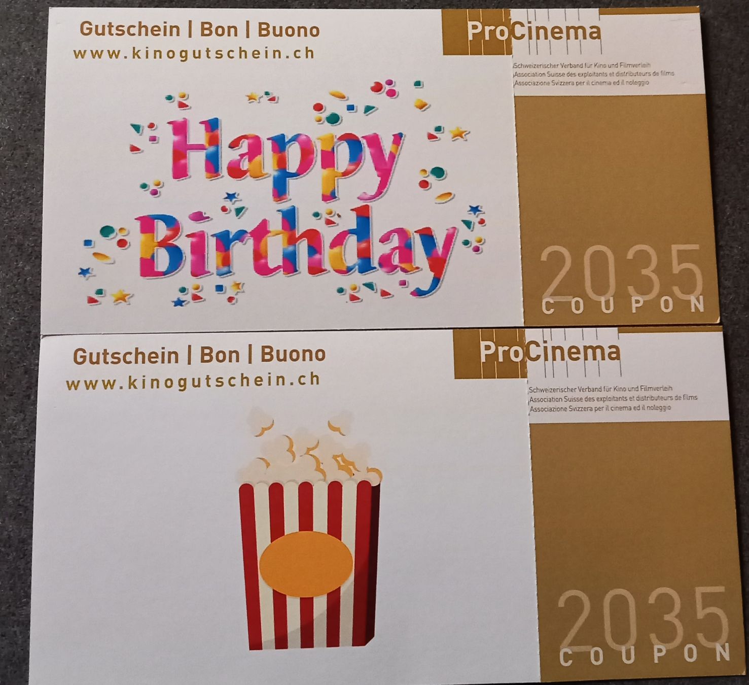 Buoni: 2 ProCinema Kinogutscheine   – Nuovo e nell'imballaggio originale da Walenstadt venduto da fuchs1980
