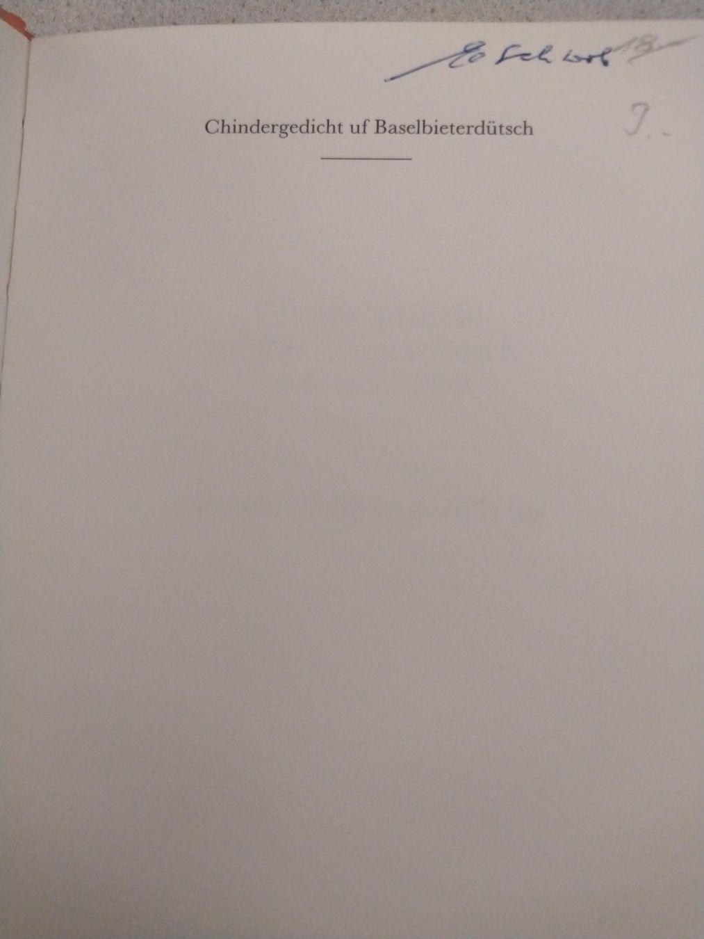 Bücher: Lislott Pfaff: Chindergedicht uf Baselbieterdütsch – Gebraucht aus Sissach von Heimat_Buch 3