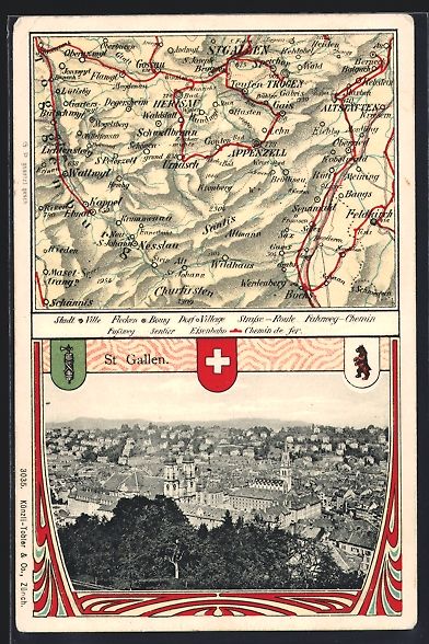 Cartes postales: St. Gallen, Blick über die Dächer, Lan – D'occasion à Berlin par bartko-reher