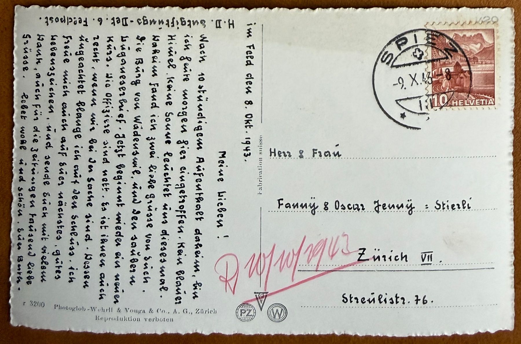 Cartoline postali: Spiez - 1943 – Usato da Lutry venduto da Ediego 1