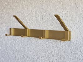 Vintage Garderobenleiste gold / messing - 4 Haken