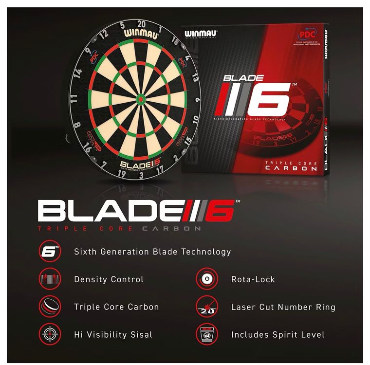 Winmau Blade 6 Triple Core Carbon - Offiz. Dartboard der DBC | Acheter ...