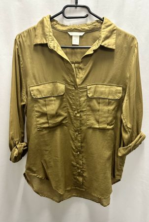 Bluse olivgrün braun khaki Hemd S / M