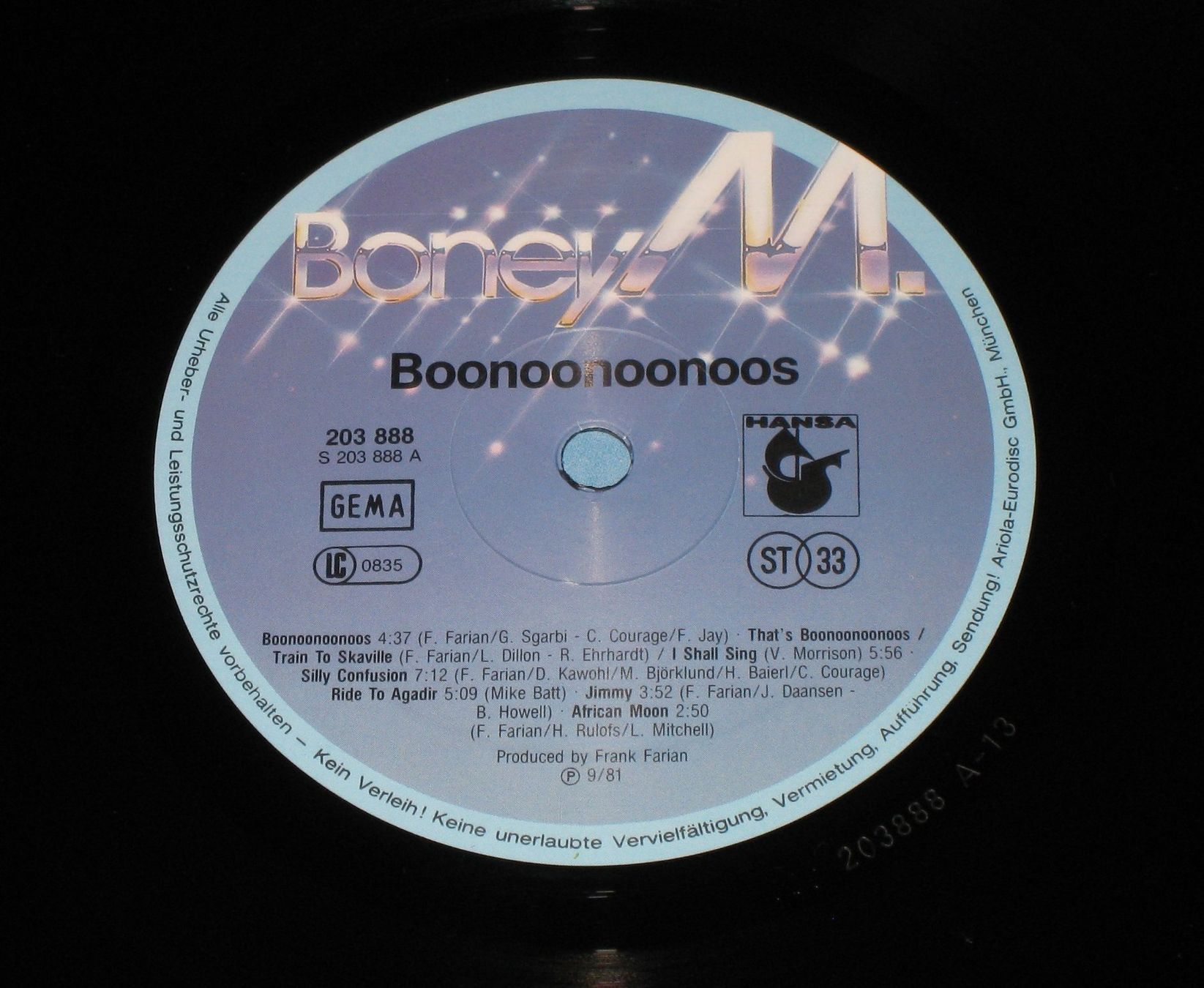 Dischi in vinile: LP - BONEY M - BOONOONOONOOS – Usato da Steckborn venduto da Quo7 1