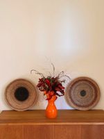 2 handgeflochtene Boho- Schalen (Ø45cm) aus Naturfasern