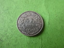 Schweiz 1929, 1/2 Franken - Silber