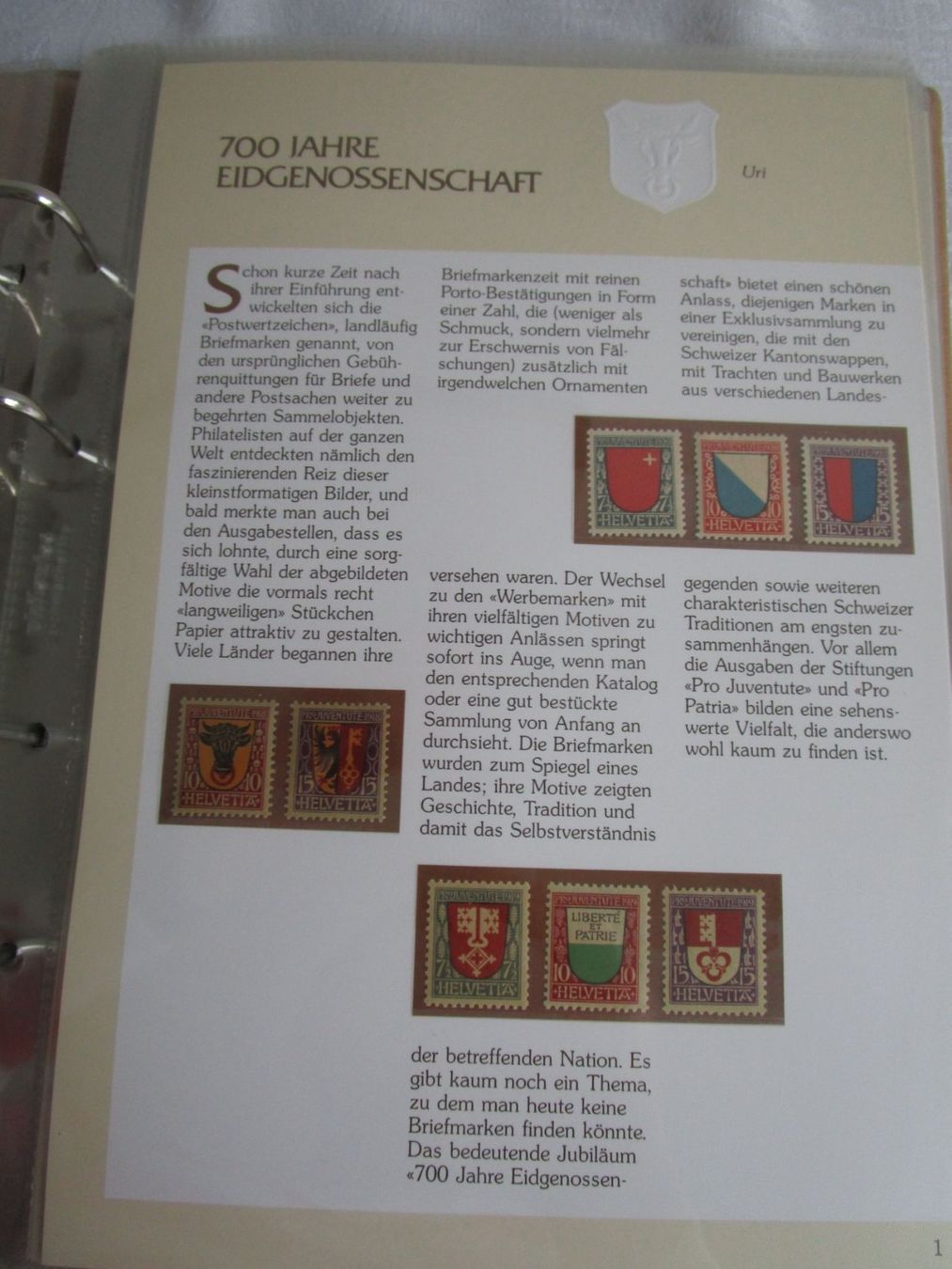 Tutti i francobolli: 700 Jahre Eidgenossenschaft - Limitierte Briefmarkensammlung – Usato da Binningen venduto da tempipassati 2