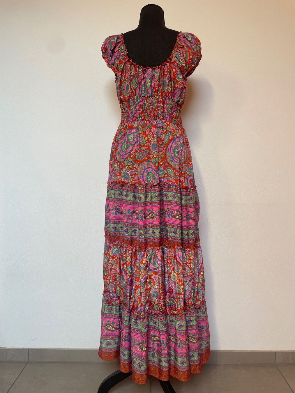 Vestiti: Boho Stufenmaxikleid aus Kunstseide – Usato da Sigriswil venduto da ck56 2