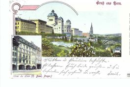 Gruss aus Bern, Litho mit Hotel du Lion H.Baer Propr.  1905