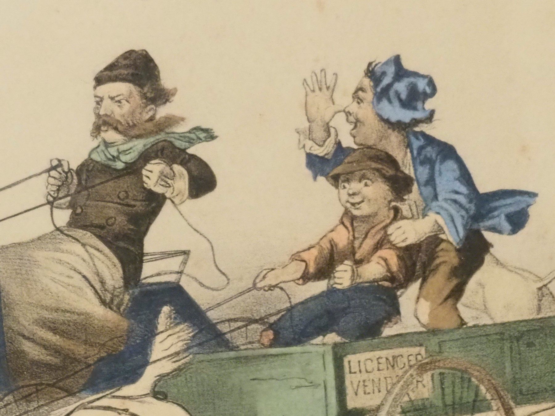 Grafiken & Lithographien: 2 HANDCOL. LITHOGRAPHIEN, A FAST TEAM "OUT ON THE LOOSE", – Gebraucht aus Ebnat-Kappel von carastellabella 7