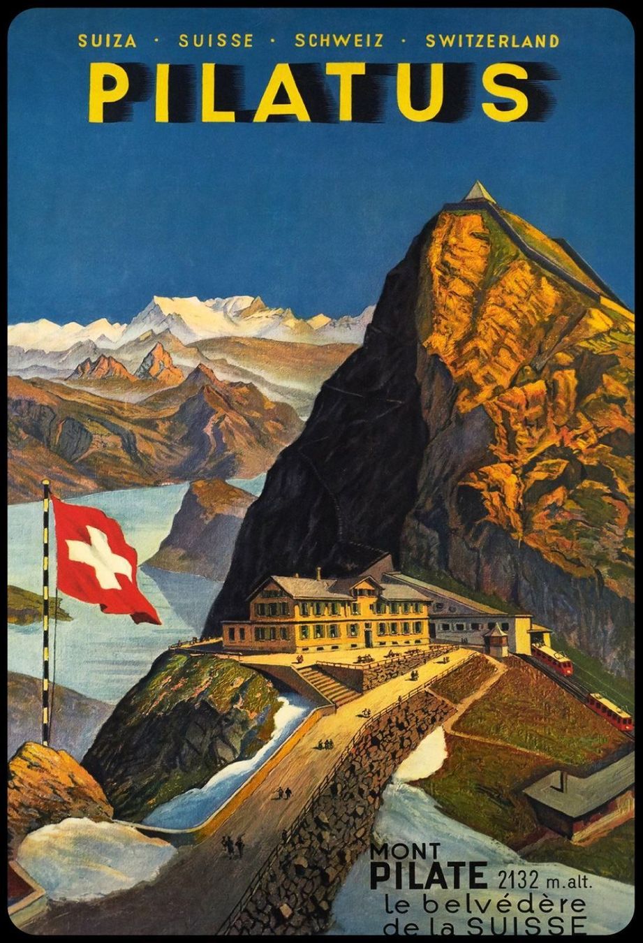 Insegne: Blechschild-PILATUS-MONT PILATE 2132 M – Nuovo e nell'imballaggio originale da Rupperswil venduto da big-one-sale