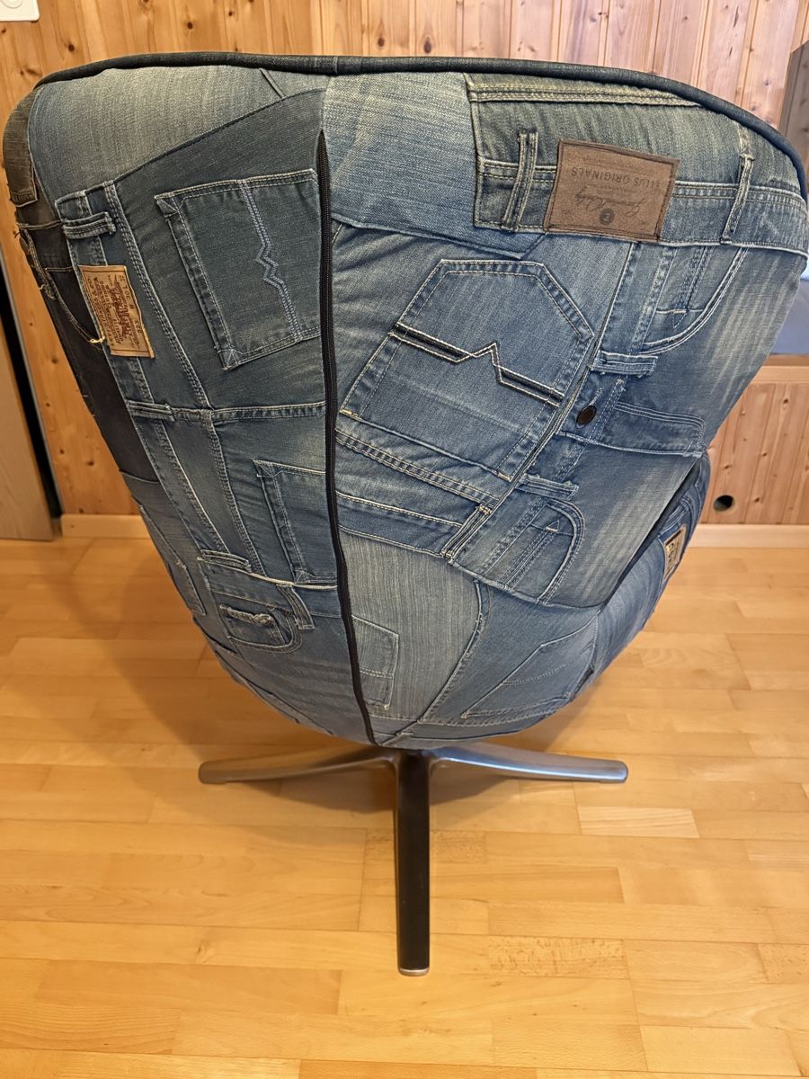 Poltrone: Moderner Retro Drehsessel aus Jeansstoff – Nuovo (secondo la descrizione) da Scherz venduto da Jennifer1977 1