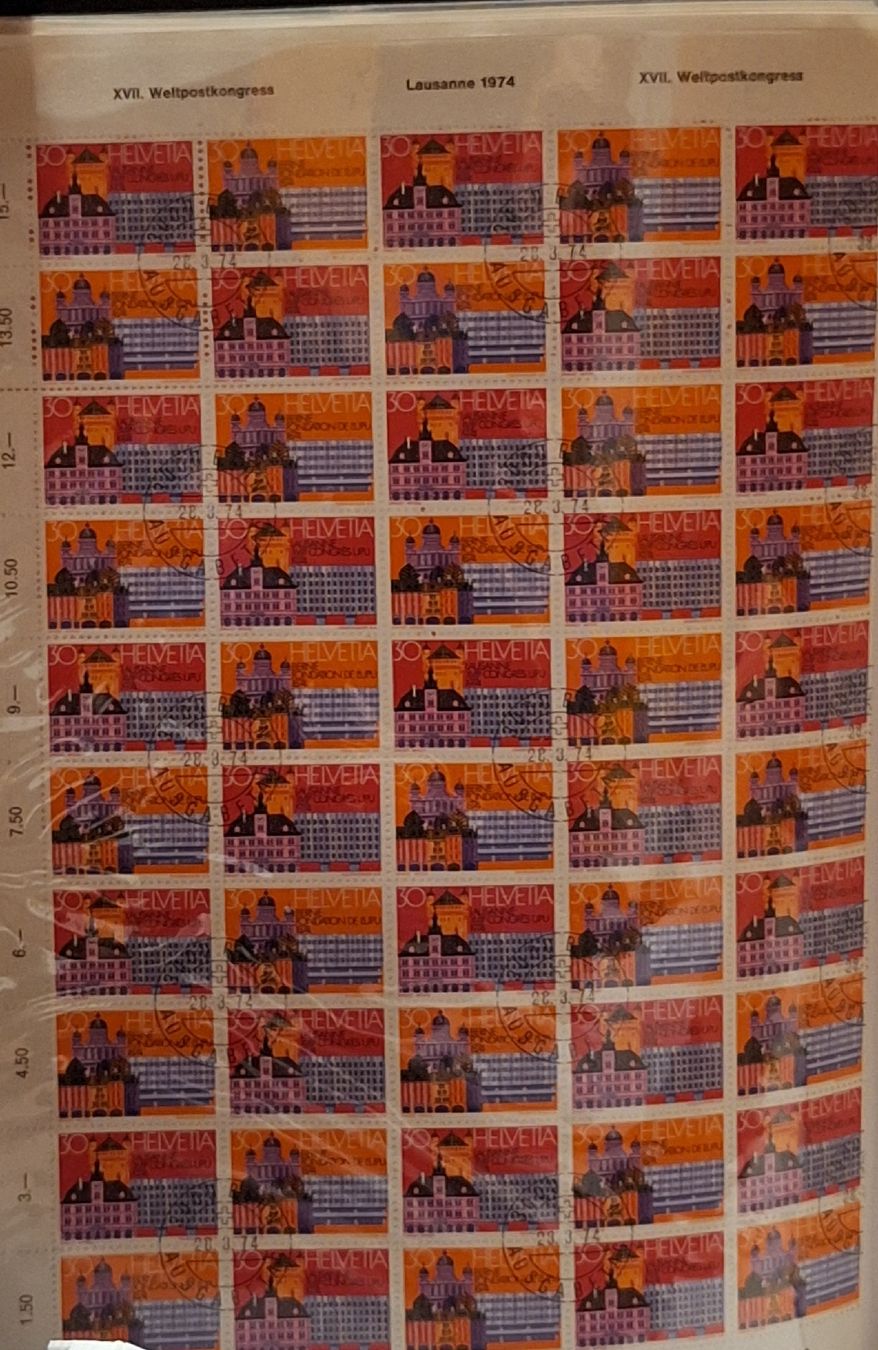 Alle Briefmarken: 1974 Weltpostkongress gestempelt Bogen  – Gebraucht aus Balgach von SIMEON27