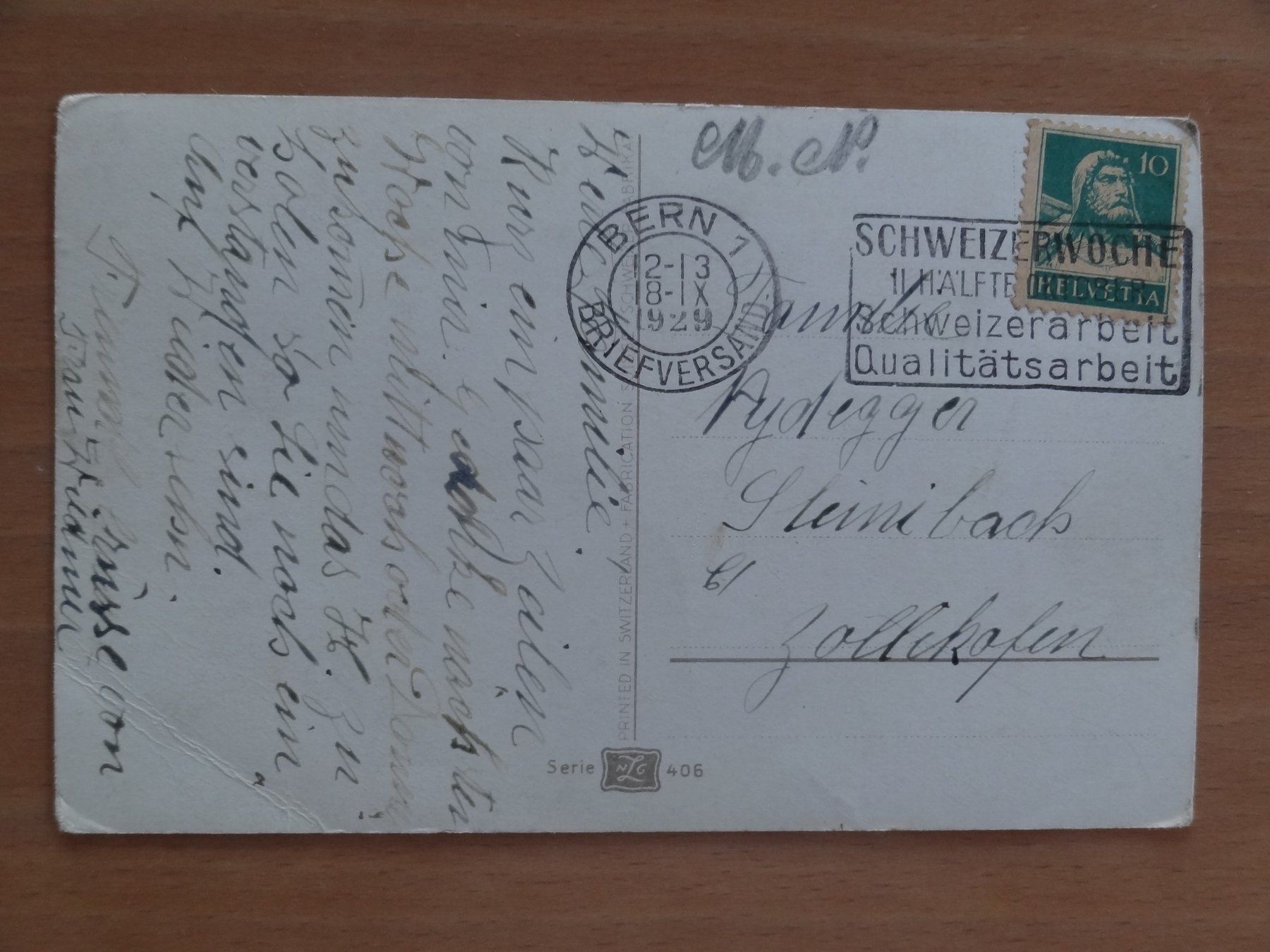 Ansichtskarten: Zermatt - le Cervin - 1929 – Gebraucht aus St Léonard von Riglin 1