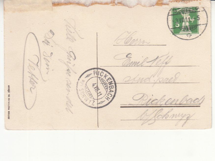 Cartoline postali: Gersau 1911 – Usato da Bürglen TG venduto da StampGraf 1