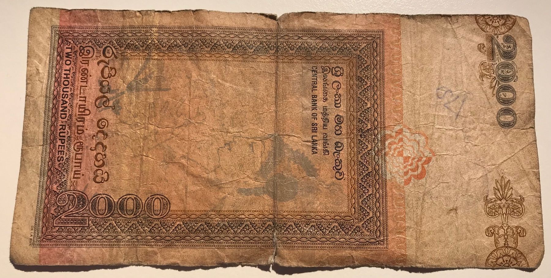 Banknoten: Sri Lanka 2000 Rupees 2006 – Gebraucht aus Algetshausen von Carrhard 1