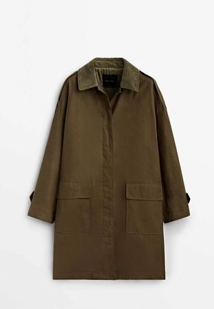 Massimo Dutti - Klassischer Mantel - khaki