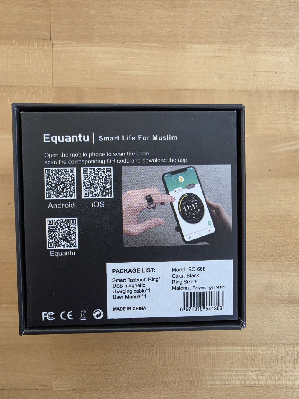 Anelli: Equantu Smart Tasbeeh Ring SQ-668 Smart Ring Touch Counter   – Nuovo e nell'imballaggio originale da Andelfingen venduto da benoy 1
