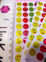 4 Blatt à 63 Smiley Sticker Total 232 Stück Kleber