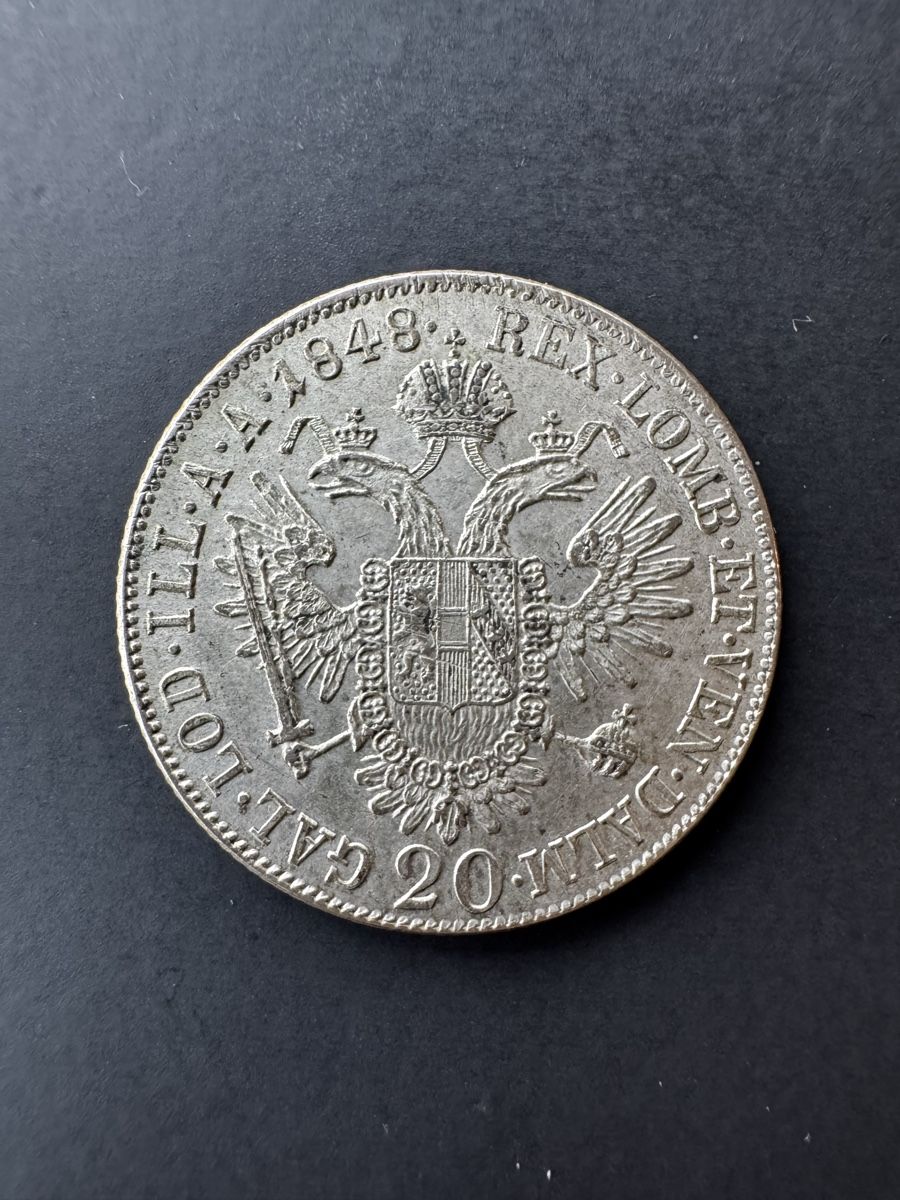 Alle Münzen: Österreich - 20 Kreuzer 1848 – Gebraucht aus Meilen von coins4sale 1