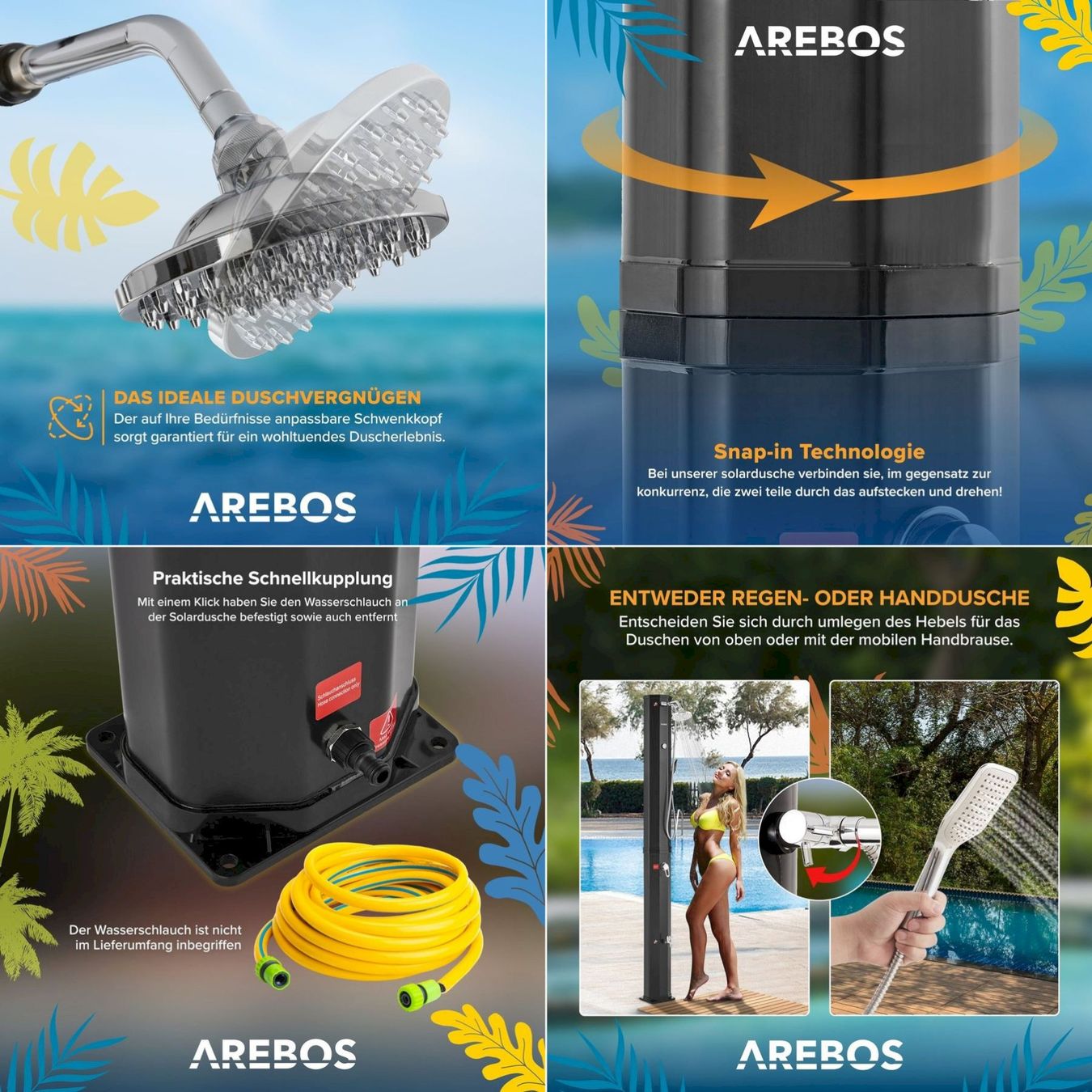 Docce: AREBOS 60 L Solardusche schwarz – Nuovo e nell'imballaggio originale da Bottighofen venduto da zaap 3