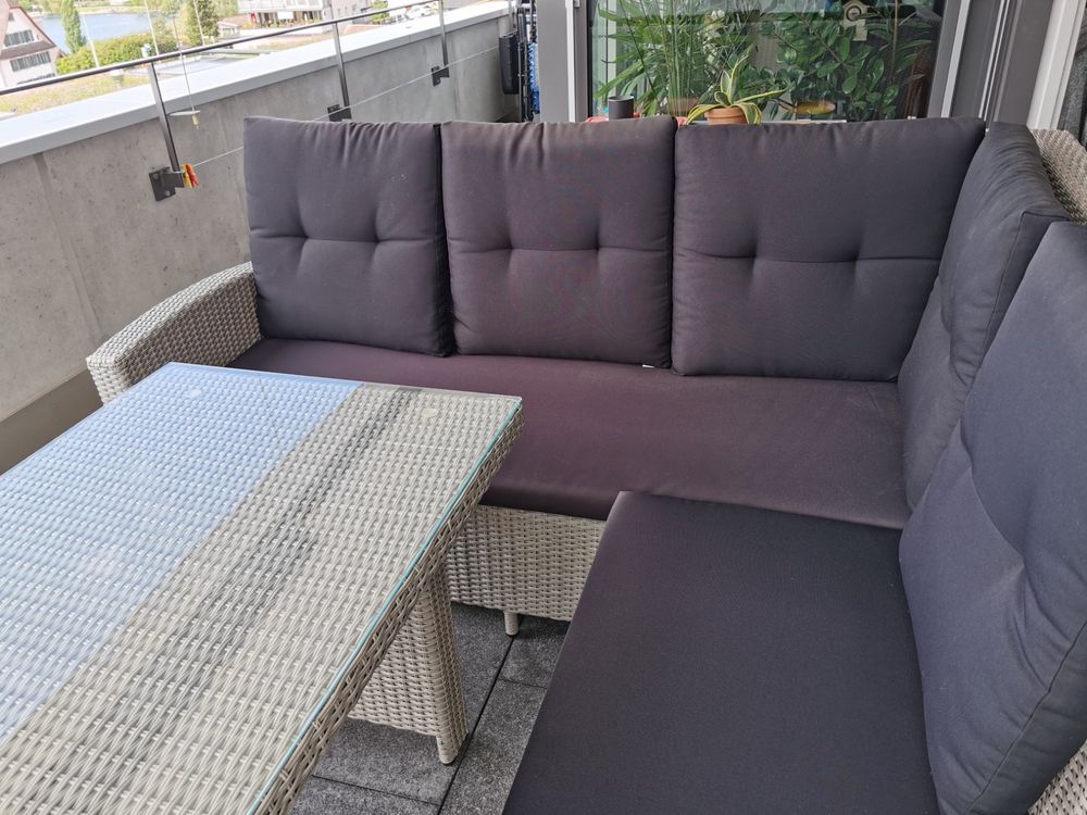 Elegantes Ersatzpolster Rattan Garnitur Bild