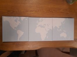 Bild Leinwand Weltkarte Ikea Pjätteryd Blau weiss Leinwandbi