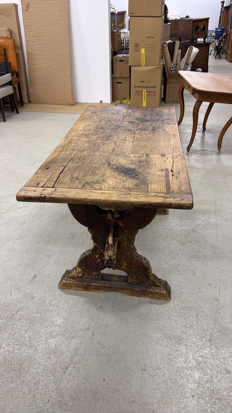 Tavoli: Exquisite French Solid Oak Farmhouse Dining Table – Usato da Oeschseite venduto da -Luxury-On-Line- 6
