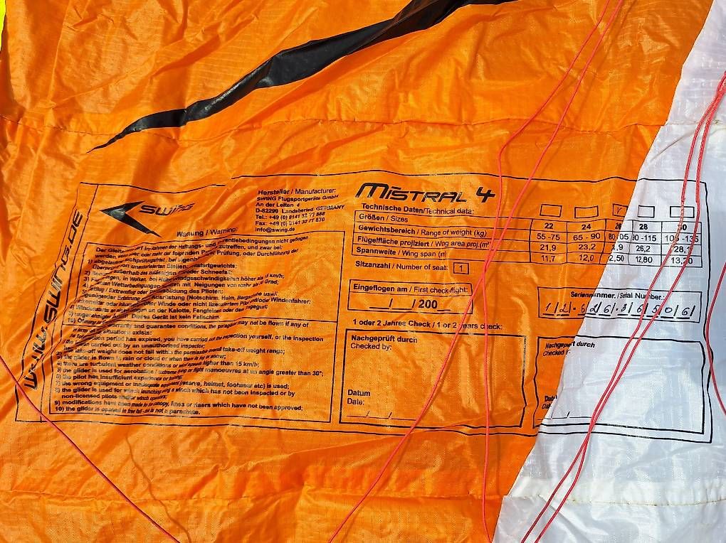 Flug- & Drachensport: Swing Mistral 4 – Gebraucht aus Gysenstein von adrian177 1