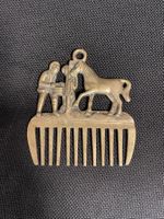 6 antike "Horse Brass" Messing