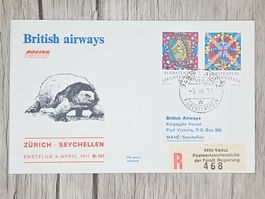CL12 Enveloppe + Timbre Liechtenstein 1977 Thème Aviation