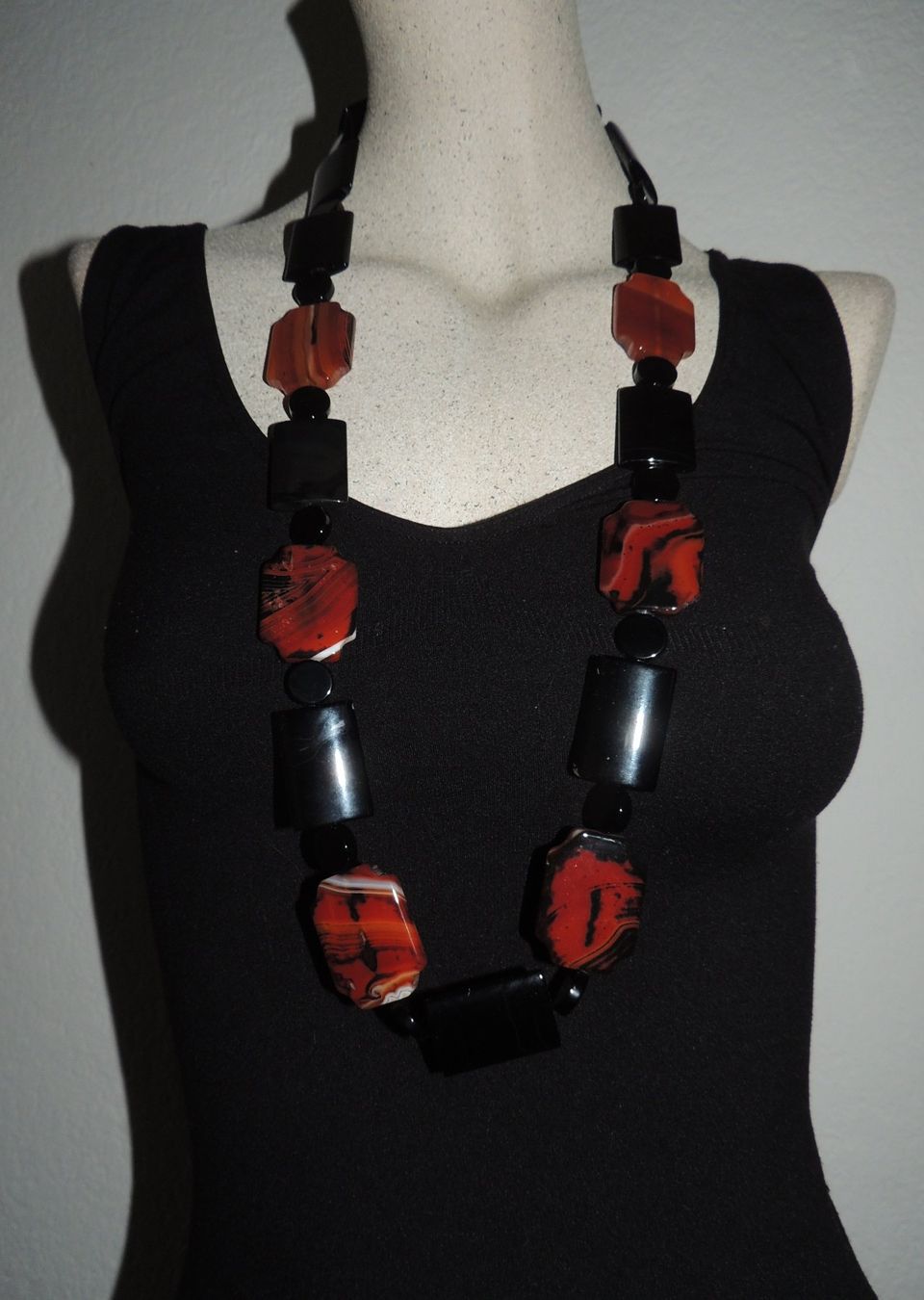 Ketten: EXKLUSIVE KETTE "STATEMENT" ONYX JASPIS 253 G 90 CM NEU – Neu (gemäss Beschreibung) aus Au ZH von FashionConsultant