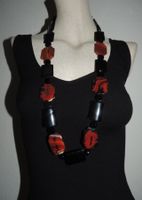 EXKLUSIVE KETTE "STATEMENT" ONYX JASPIS 253 G 90 CM NEU