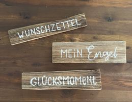 Deko Altholzschilder Set -WUNSCHZETTEL,MEIN Engel,GLÜCKSMOME
