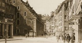 St. Gallen,  Ansicht des Tuchhauses / Neugasse um 1916