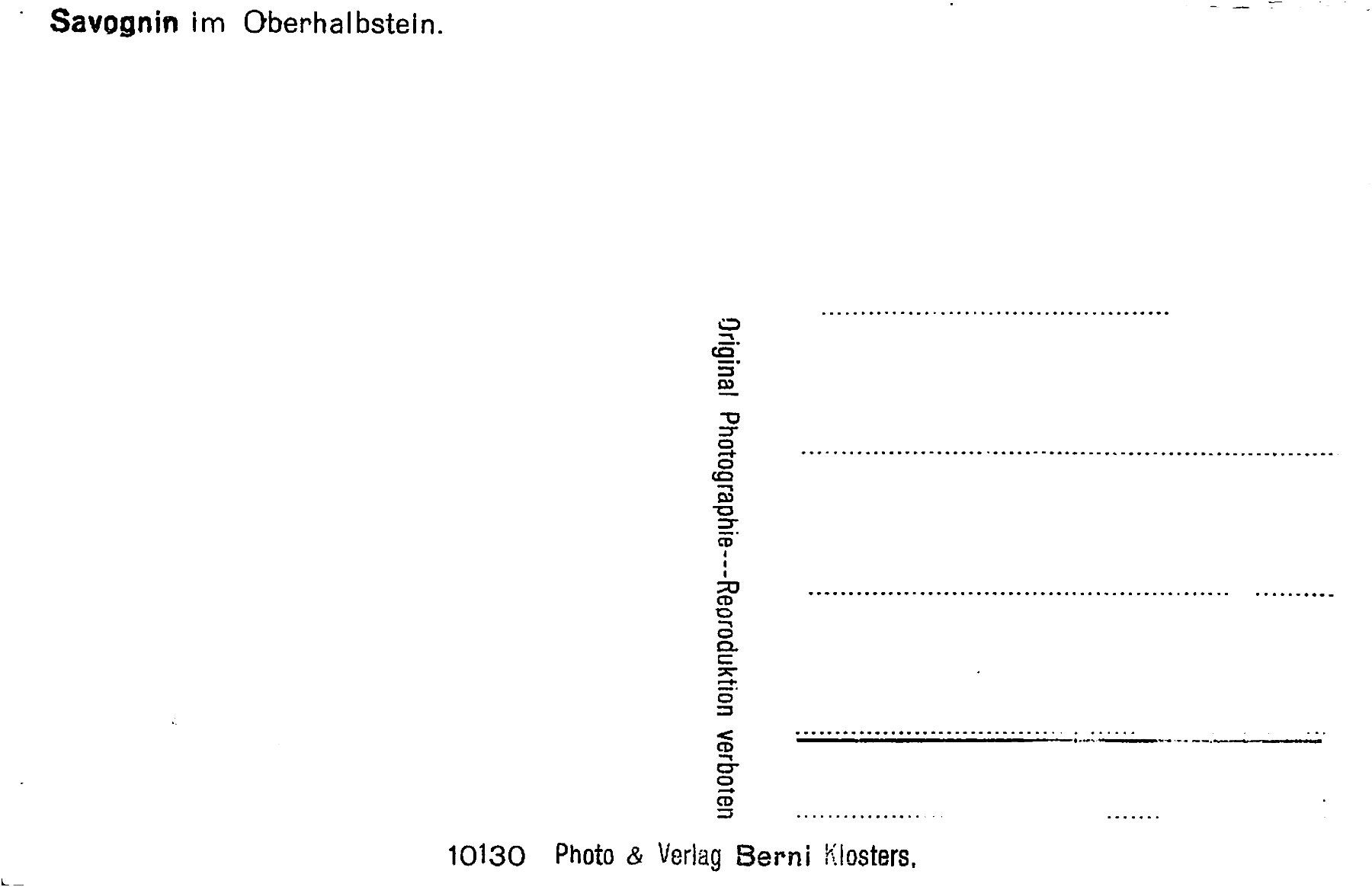 Ansichtskarten: 3x Savognin – Gebraucht aus Ottikon b.Kemptth. von Neptun1974 5