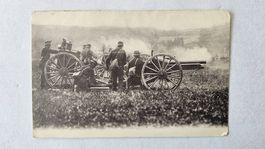 Ancienne carte postale, militaire Suisse avec canon
