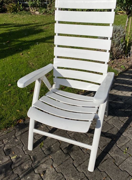 5 Kettler Gartenstühle Hochlehner weiss mit 6 Sitzkissen Kaufen auf