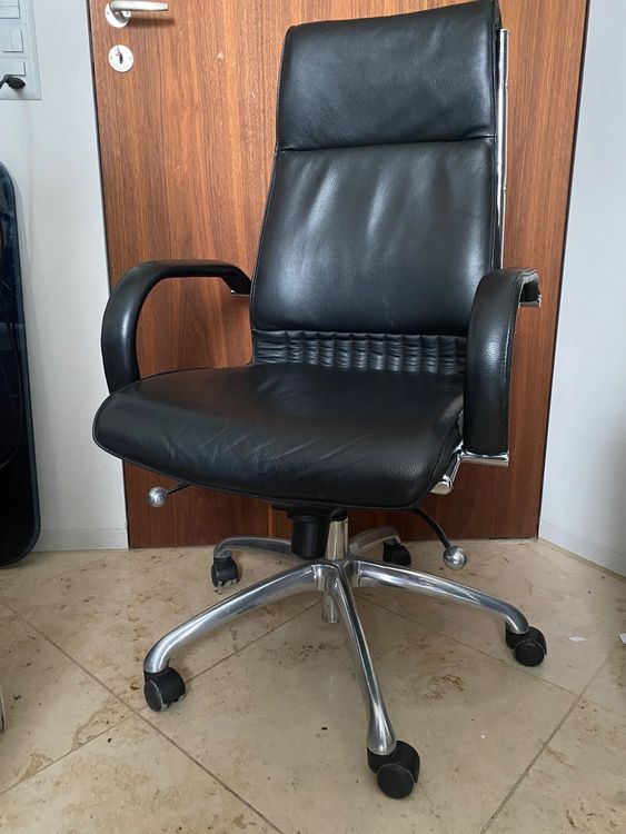 Burostuhl Leder Schwarz