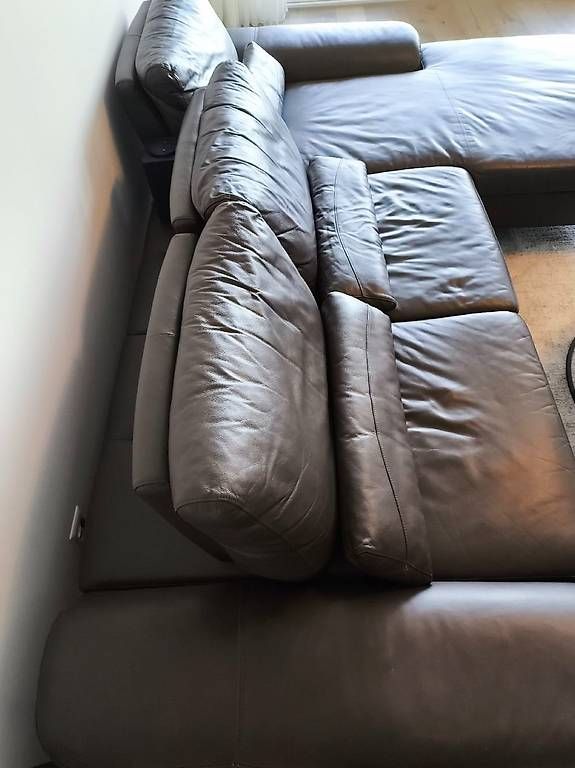 Divani: Leder Eckcouch Sofa mit Hocker, Braun – Usato da Hirzel venduto da Margarita_HandMade 4