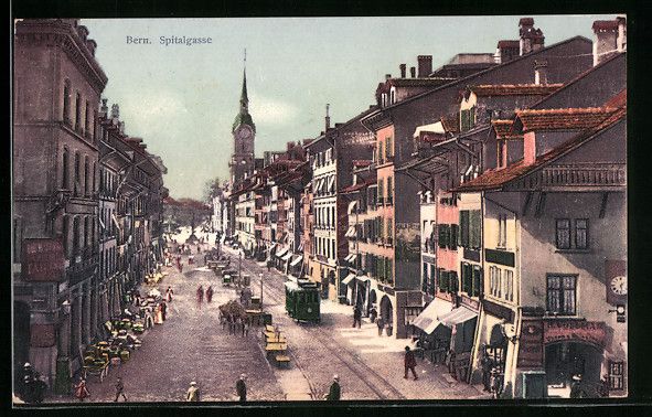 Cartoline postali: Bern, Strassenbahn auf der Spitalgasse – Usato da Berlin venduto da bartko-reher