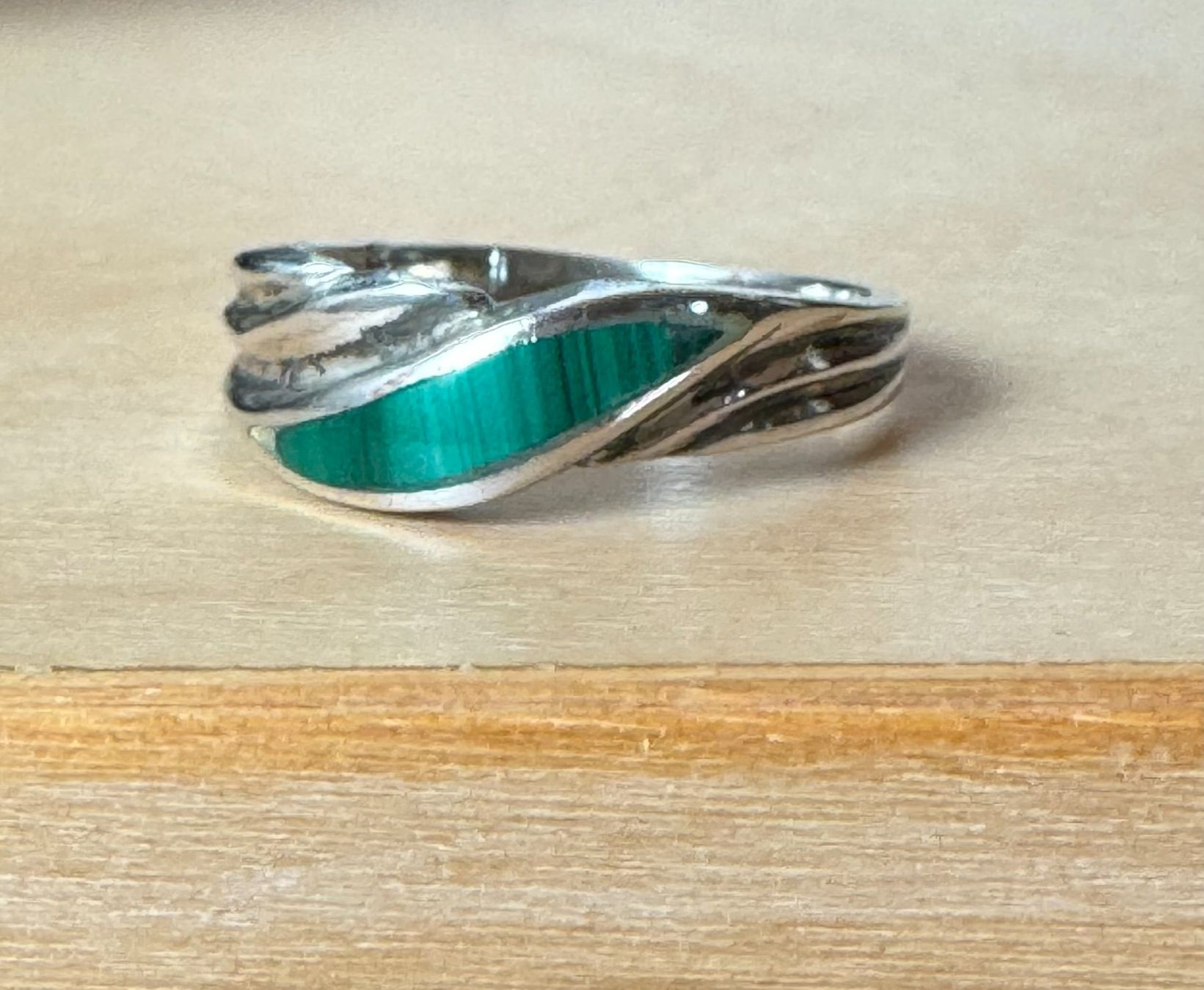 Anelli: 925 Silberring mit Malachit Ringgrösse 50 – Usato da Unterseen venduto da bongmarley 5